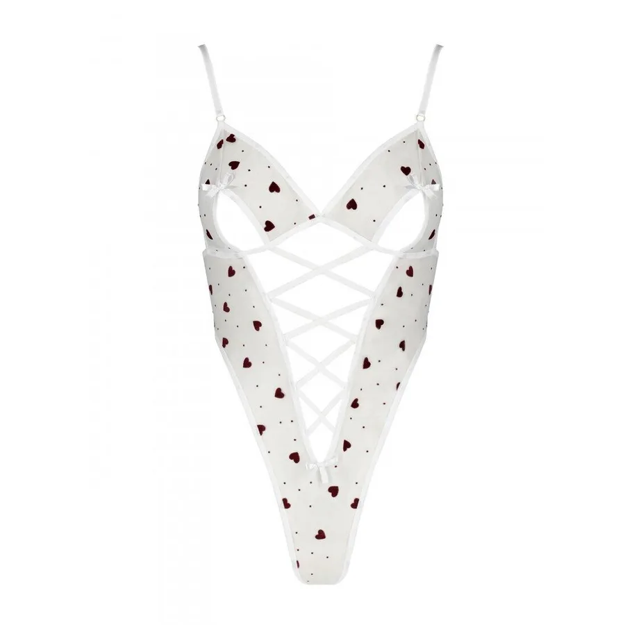 Еротичний боді з малюнком Passion LOVELIA BODY L/XL, white