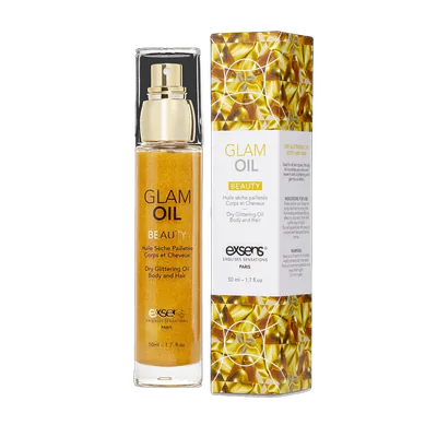 Олія для тіла з блиском EXSENS Glam Oil 50мл, з мигдальною олією, без парабенів і феноксіетанолу