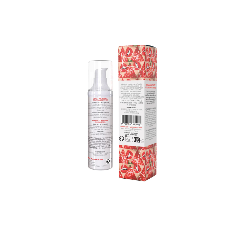 Массажное масло EXSENS Strawberry 50 мл разогревающее, без сахара, без парабенов, съедобное