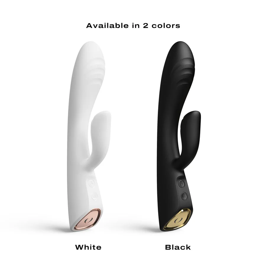 Вибратор-кролик с подогревом Dorcel FLEXI RABBIT BLACK, гибкий ствол