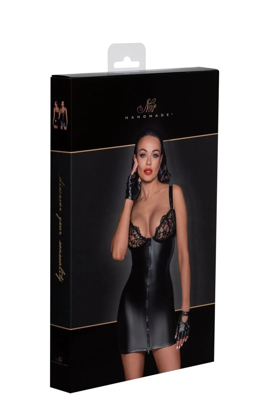 Платье с мокрым эффектом Noir Handmade F254 Powerwetlook mini-dress, M