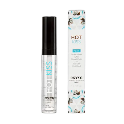 Стимулирующий блеск для губ EXSENS Coconut Hot Kiss 7 мл, согревает и охлаждает