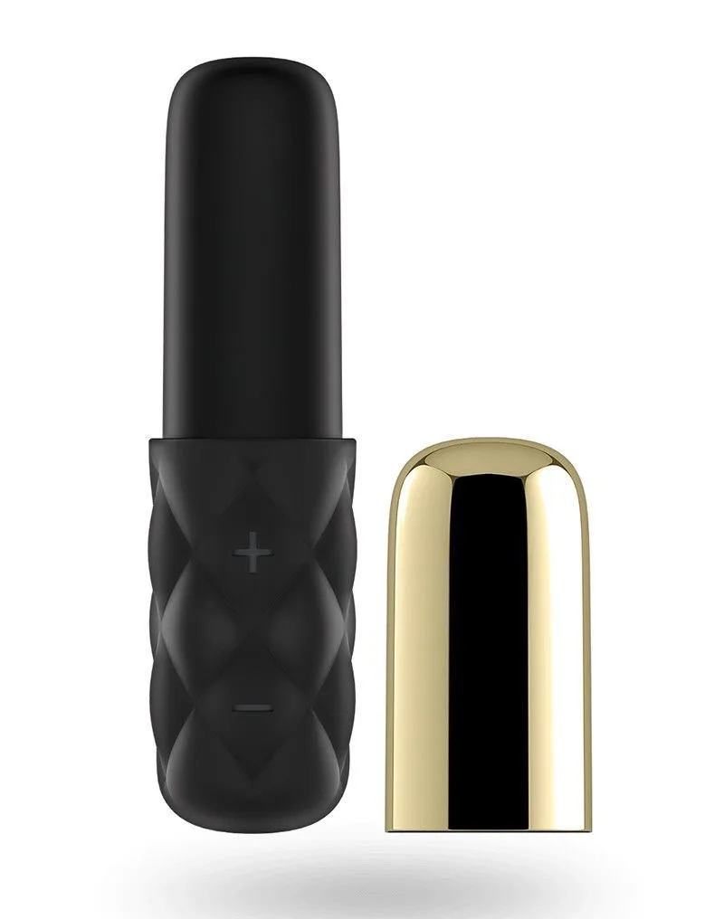 Мощный мини-вибратор Satisfyer Sparkling Darling Gold со съемным колпачком, 16 режимов работы