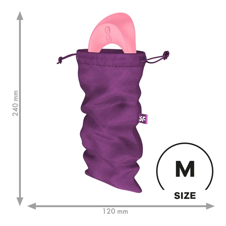 Мешочек для секс-игрушек Satisfyer Treasure Bag M, фиолетовый, на шнурке