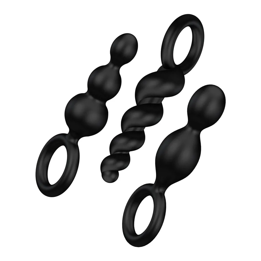 Набор анальных игрушек Satisfyer Plugs black (set of 3) - Booty Call (м'яте паковання!!!)