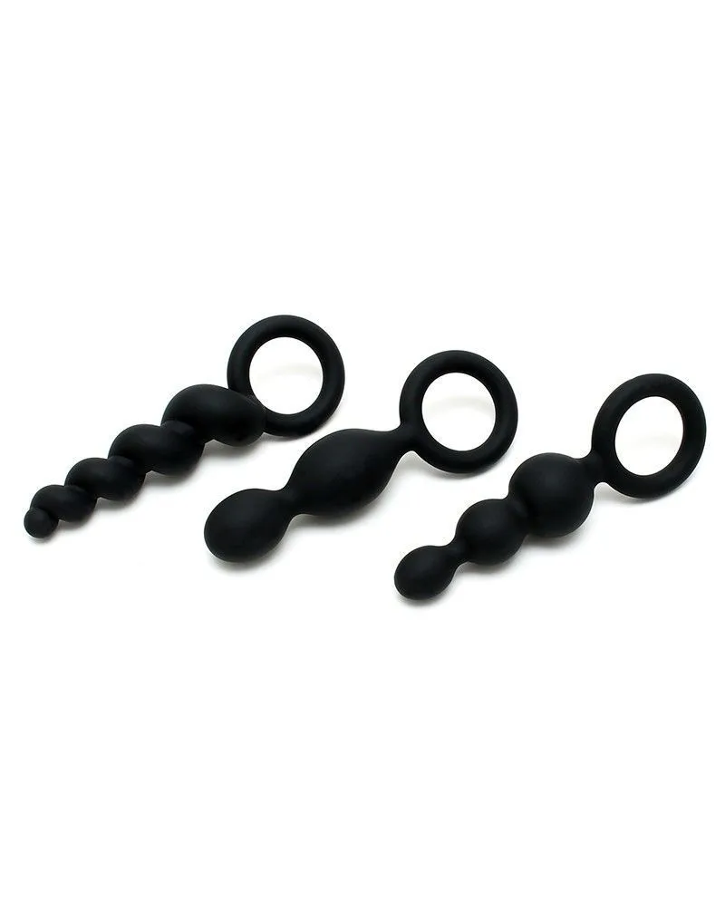 Набор анальных игрушек Satisfyer Plugs black (set of 3) - Booty Call (м'яте паковання!!!)