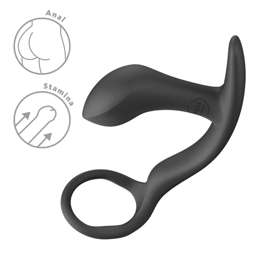 Анальна пробка з ерекційним кільцем Fun Factory BOOTIE RING Black (м'яте паковання!!!)