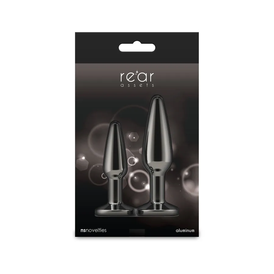 Набір анальних пробок NS Novelties Rear Assets - Tapered Trainer Kit - Gunmetal - Black