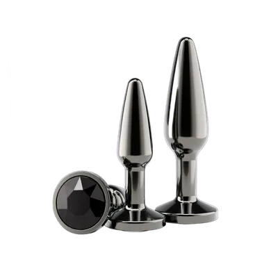 Набір анальних пробок NS Novelties Rear Assets - Tapered Trainer Kit - Gunmetal - Black