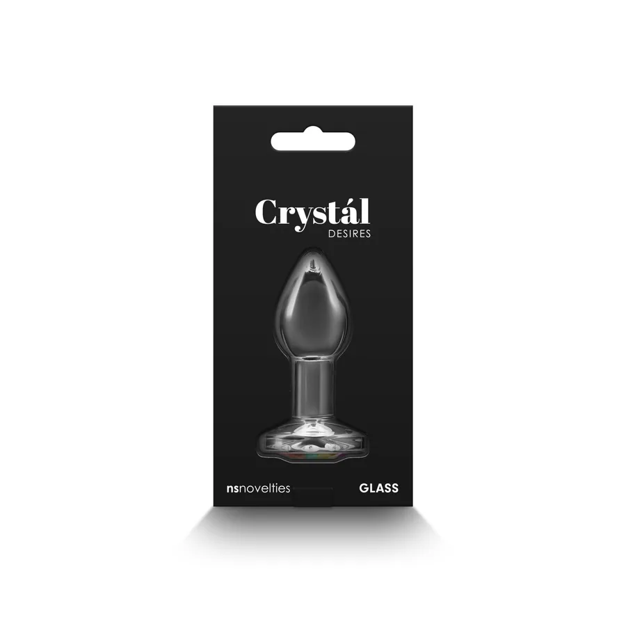 Стеклянная анальная пробка NS Novelties Crystal - Desires - Rainbow Gem - Small