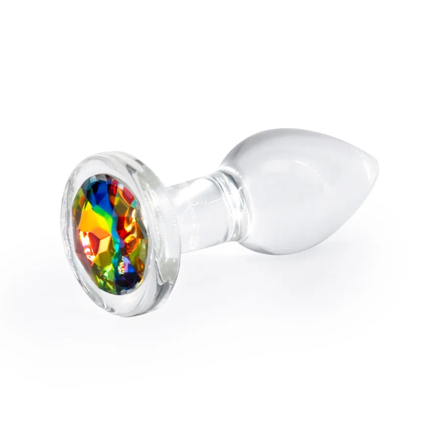 Стеклянная анальная пробка NS Novelties Crystal - Desires - Rainbow Gem - Small