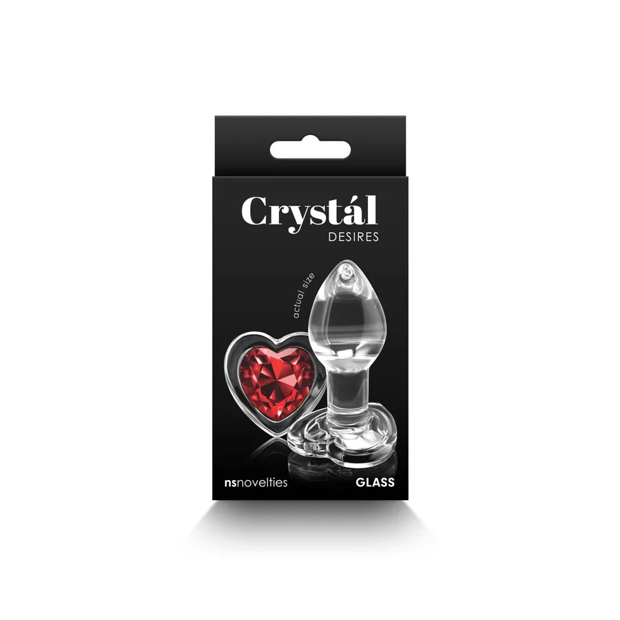 Стеклянная анальная пробка NS Novelties Crystal - Desires - Red Heart - Small