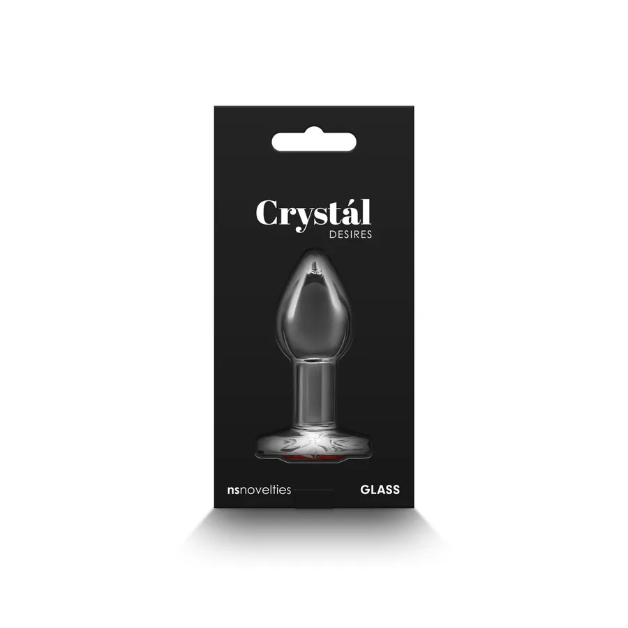Стеклянная анальная пробка NS Novelties Crystal - Desires - Red Heart - Small