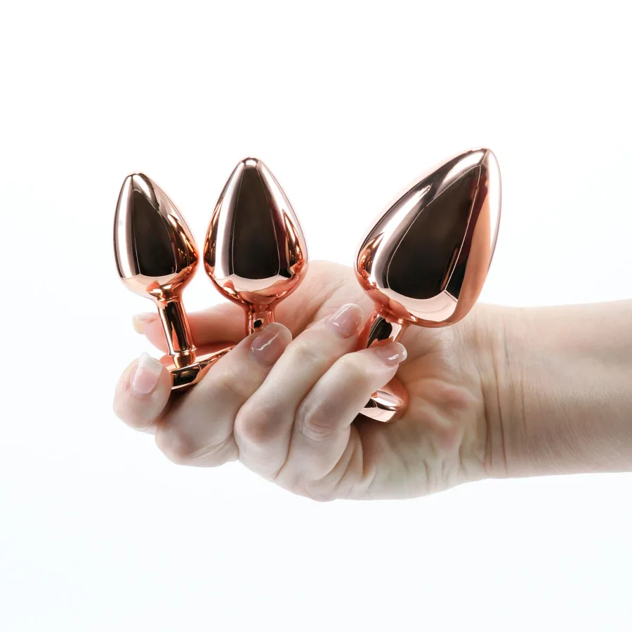 Набор анальных пробок NS Novelties Rear Assets - Trainer Kit - Rose Gold - Pink Gem