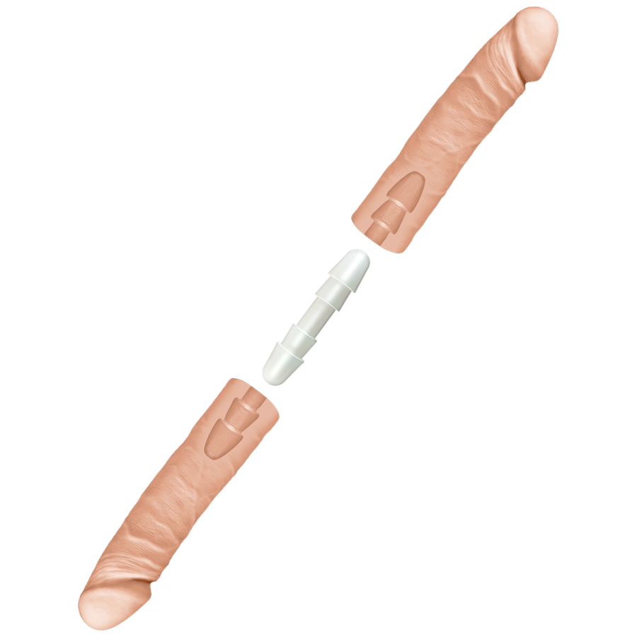 Фалоімітатор подвійний Doc Johnson The D - Double D - 16 Inch - ULTRASKYN, діаметр 4,4 см, Vack-U-Lo
