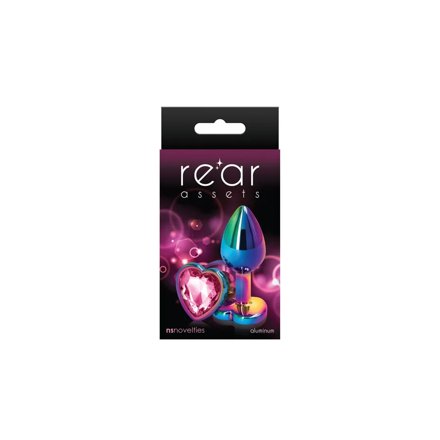 Анальная пробка NS Novelties Rear Assets - Multicolor Heart - Small - Pink