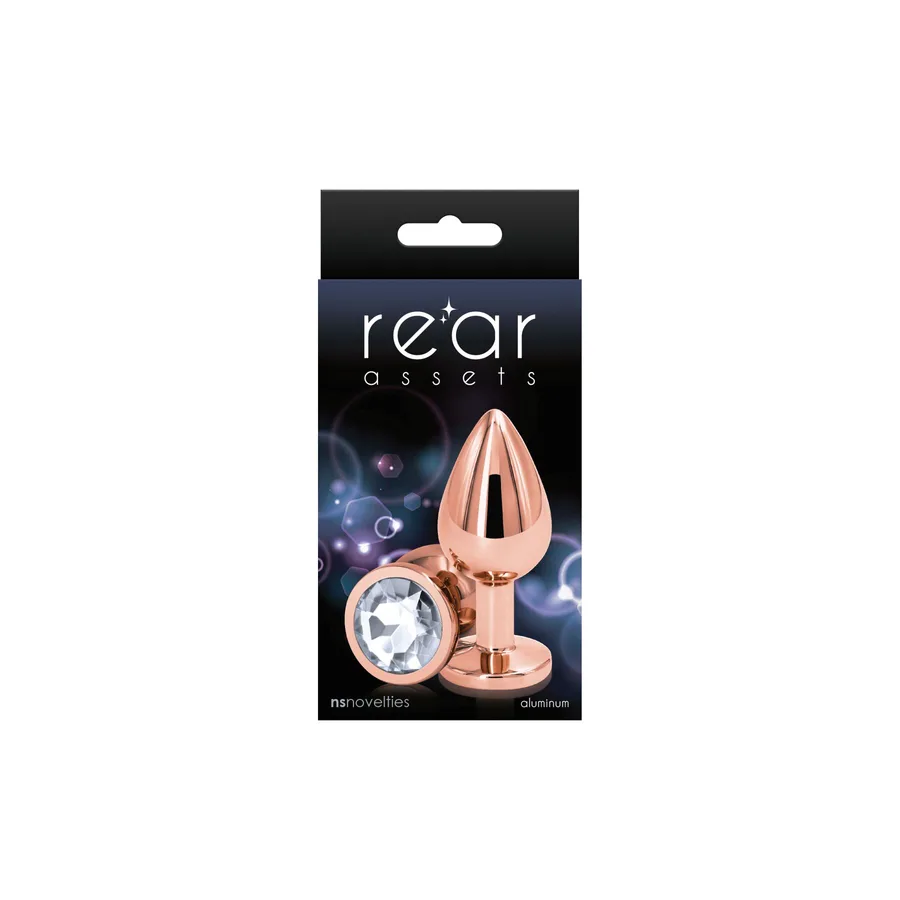 Анальна пробка NS Novelties Rear Assets - Rose Gold - Medium - Clear