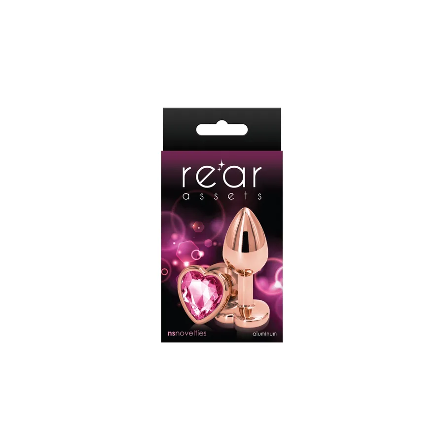Анальная пробка NS Novelties Rear Assets - Rose Gold Heart - Small - Pink