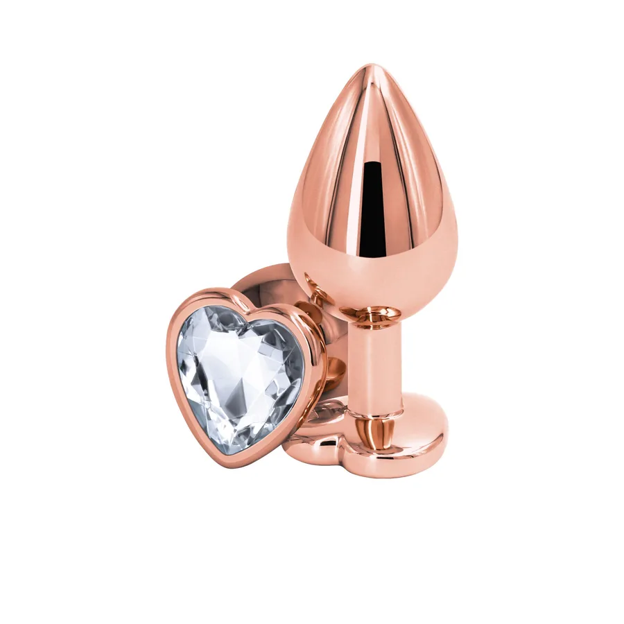 Анальна пробка NS Novelties Rear Assets - Rose Gold Heart - Medium - Clear