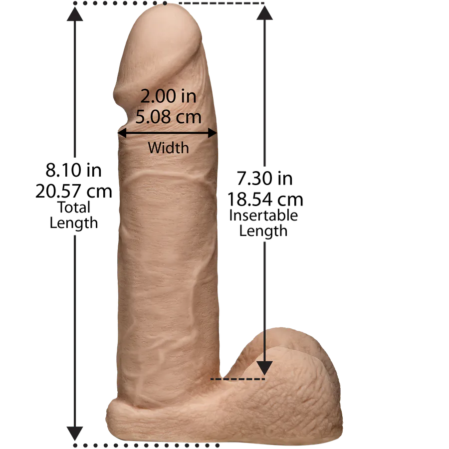 Фалоімітатор Doc Johnson Vac-U-Lock - 8 Inch ULTRASKYN Cock White, діаметр 5,1 см