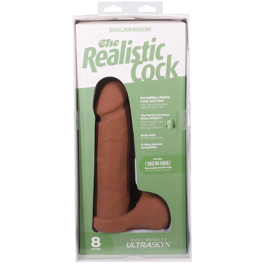 Фаллоимитатор Doc Johnson The Realistic Cock ULTRASKYN - 8 Inch with Balls Caramel