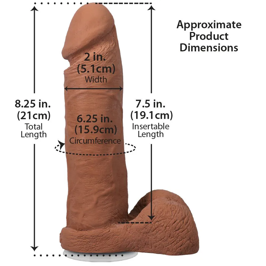 Фаллоимитатор Doc Johnson The Realistic Cock ULTRASKYN - 8 Inch with Balls Caramel