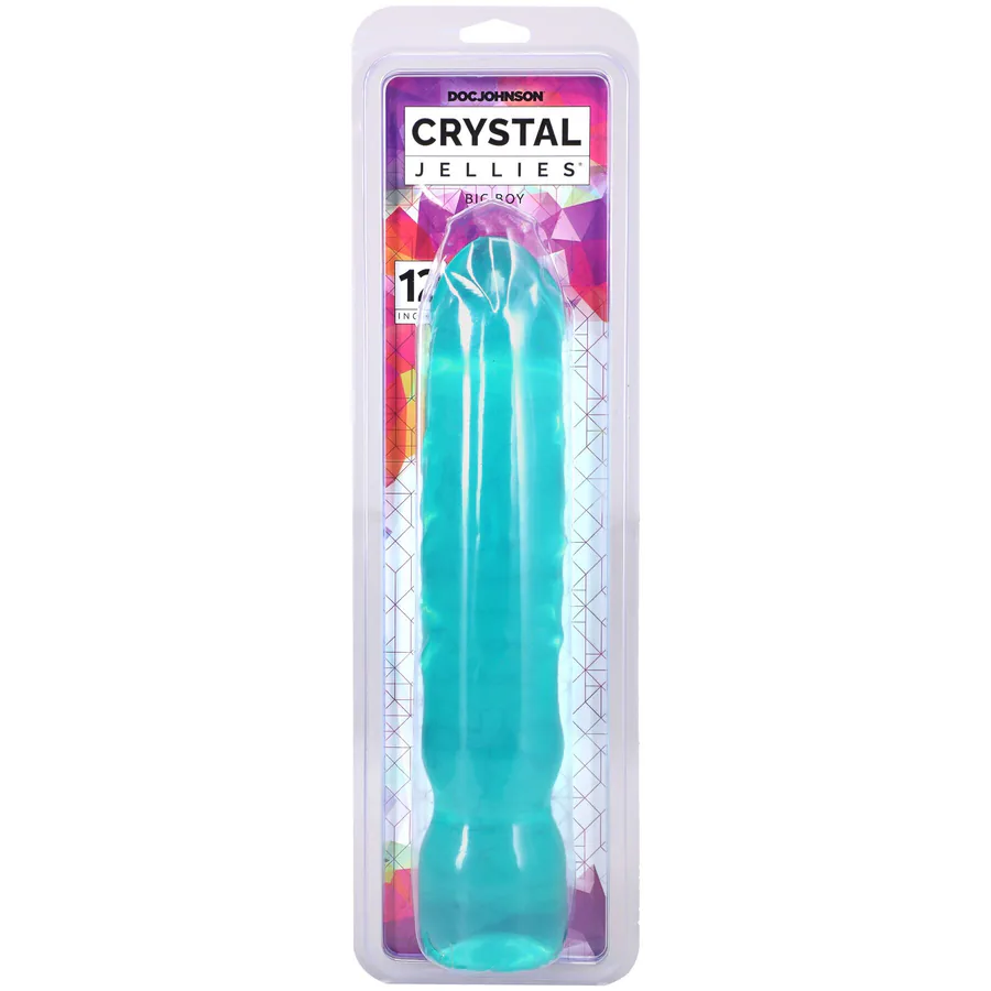 Фалоімітатор Doc Johnson Crystal Jellies - 12 Inch Big Boy - Teal