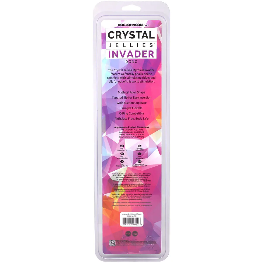 Фентезійний фалоімітатор Doc Johnson Crystal Jellies - Invader Dong 8.5 Inch - Clear