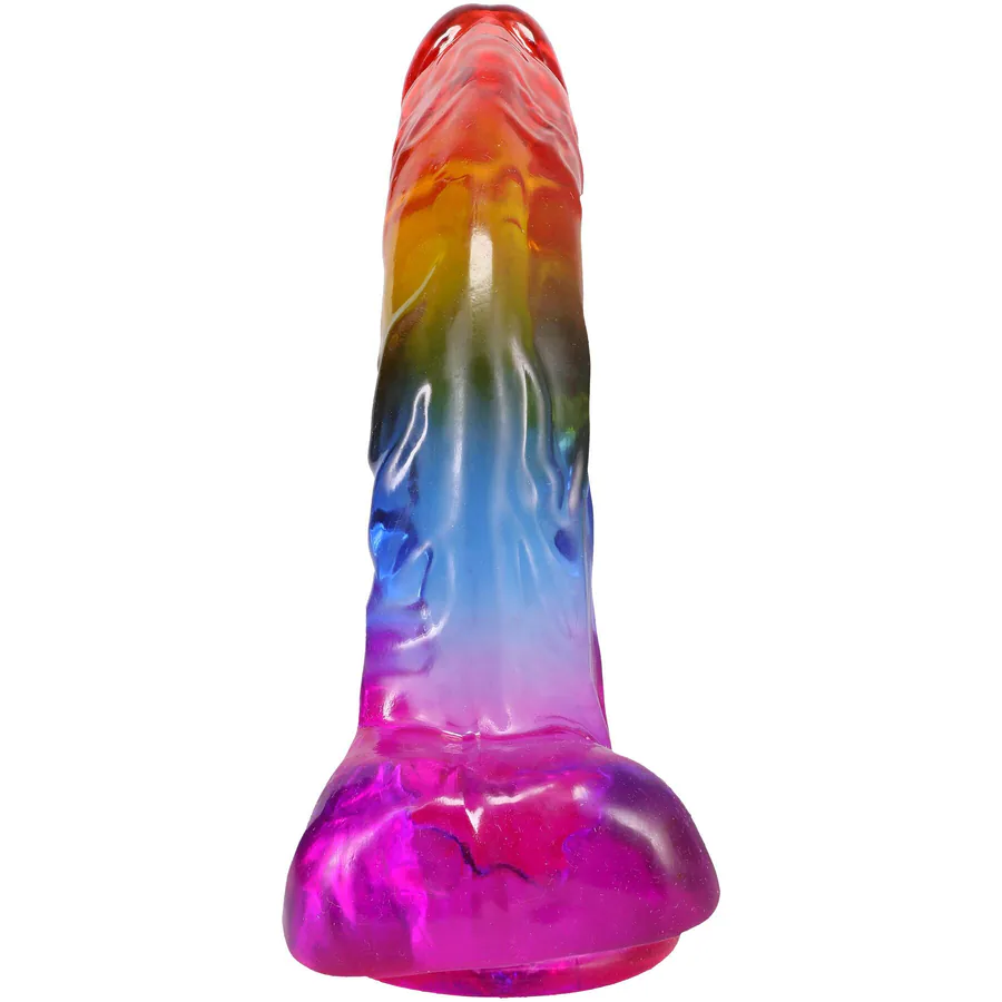 Фалоімітатор Doc Johnson Crystal Jellies - 9.5 Inch Dildo - Rainbow