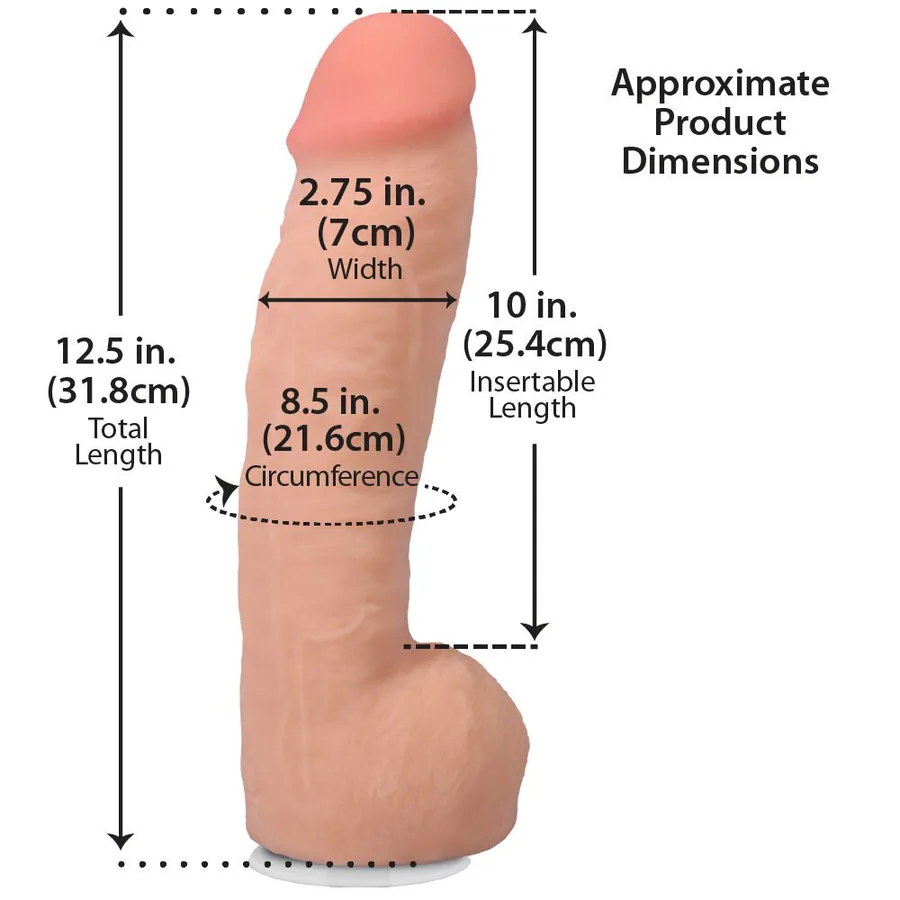 Фаллоимитатор Doc Johnson The Realistic Cock ULTRASKYN - 12 Inch Hung with Balls Vanilla