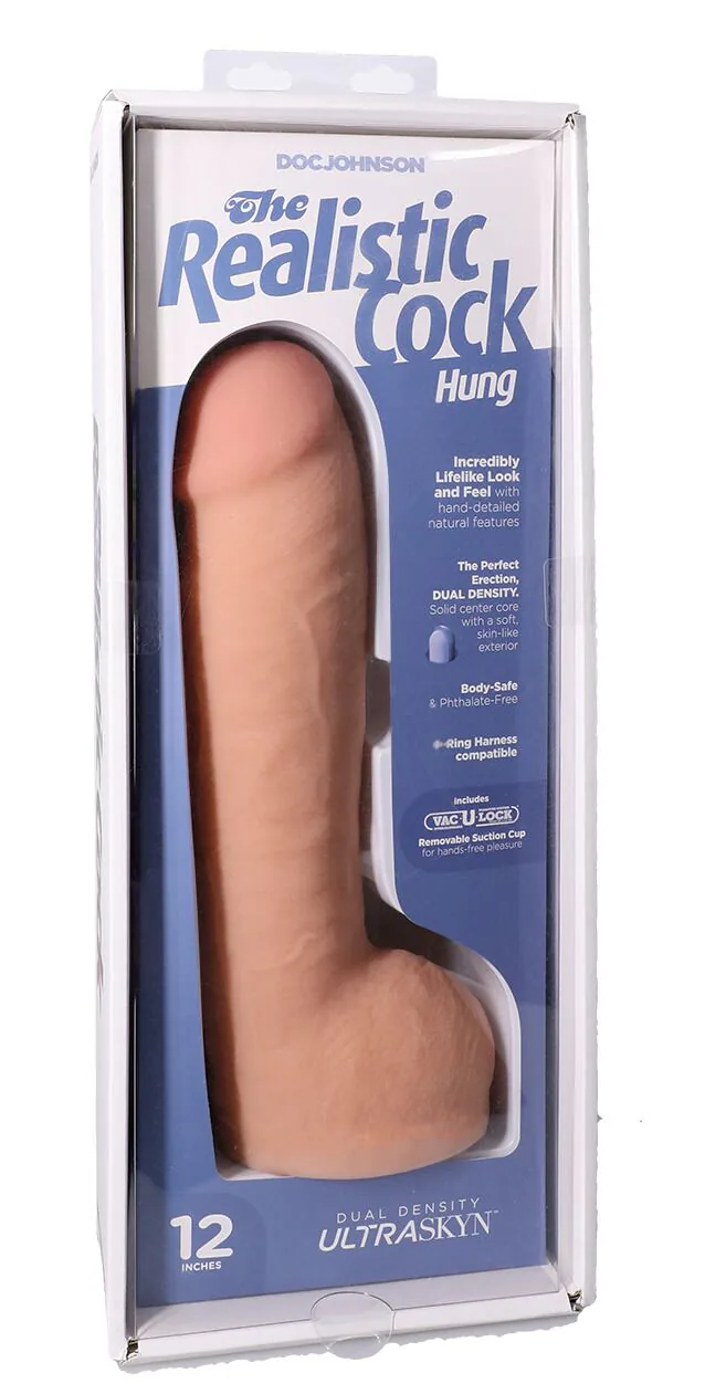 Фаллоимитатор Doc Johnson The Realistic Cock ULTRASKYN - 12 Inch Hung with Balls Vanilla