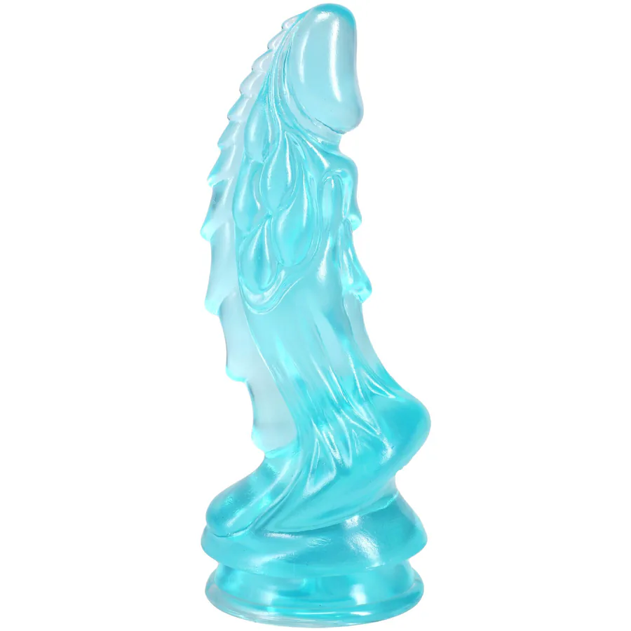 Фэнтезийный фаллоимитатор Doc Johnson Crystal Jellies - Invader Dong 8.5 Inch - Teal
