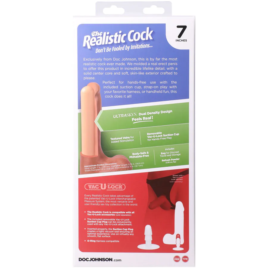 Фалоімітатор Doc Johnson The Realistic Cock ULTRASKYN - 7 Inch with Balls Vanilla