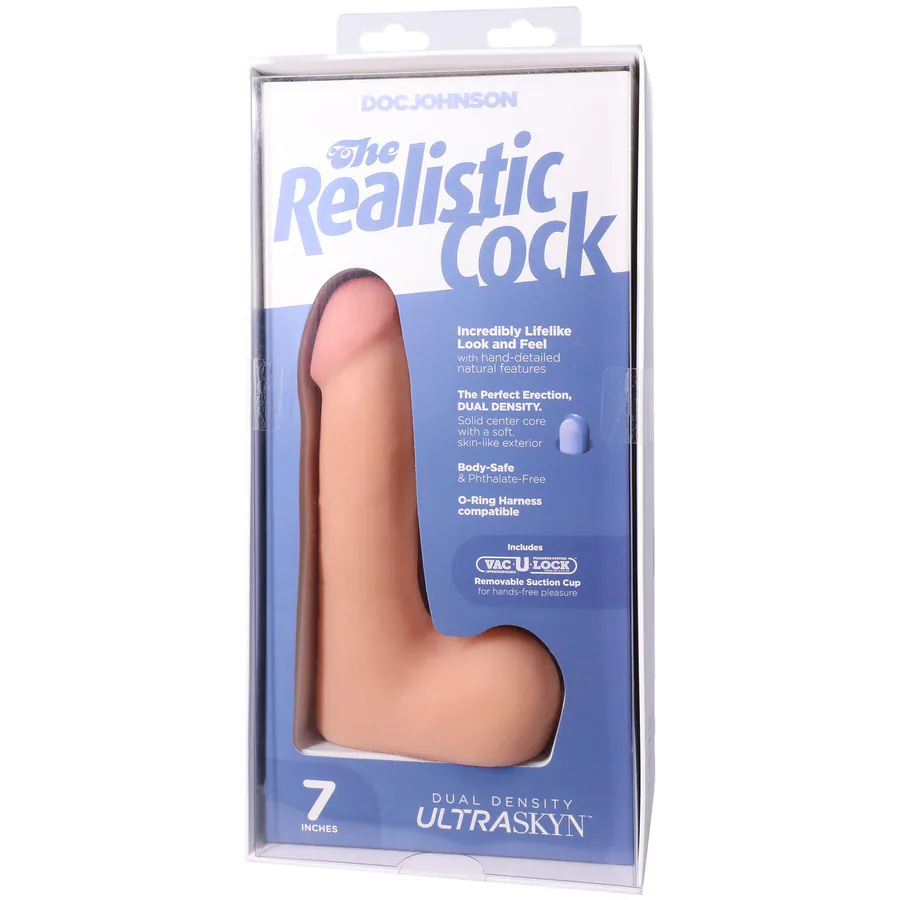 Фалоімітатор Doc Johnson The Realistic Cock ULTRASKYN - 7 Inch with Balls Vanilla