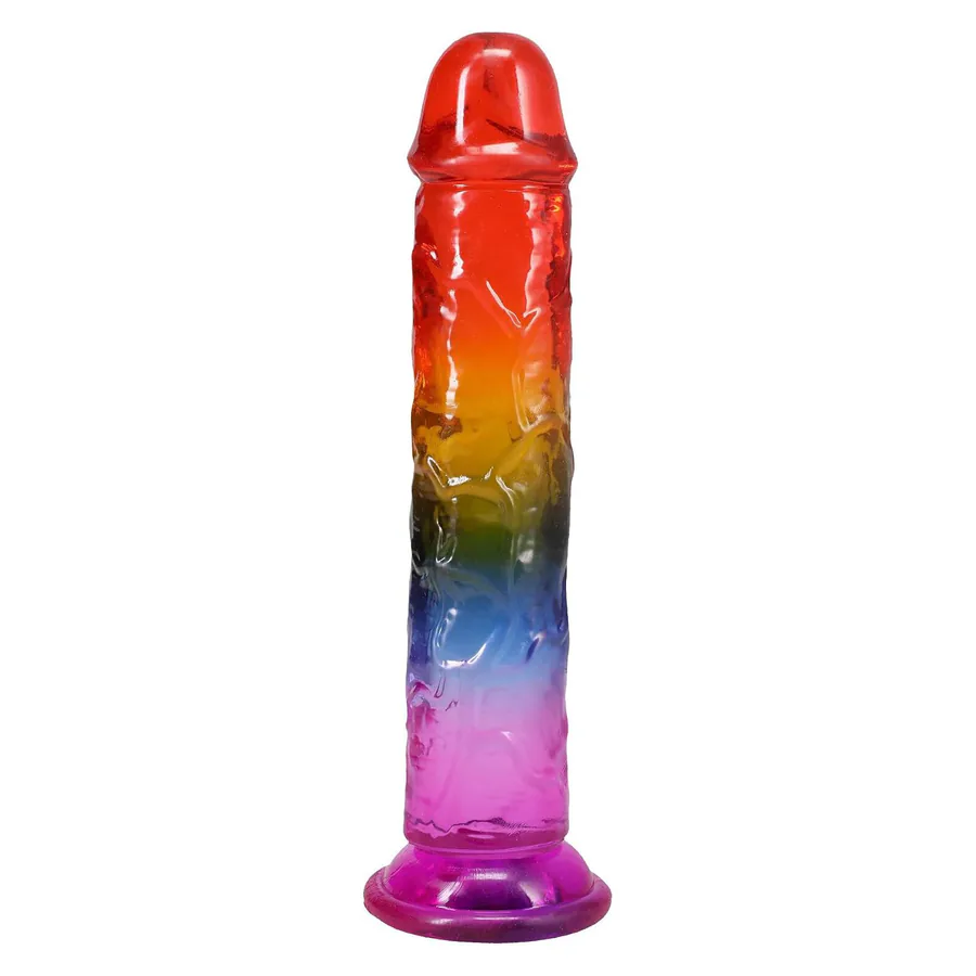 Дилдо Doc Johnson Crystal Jellies - 8.5 Inch Сlassic Dong - Rainbow