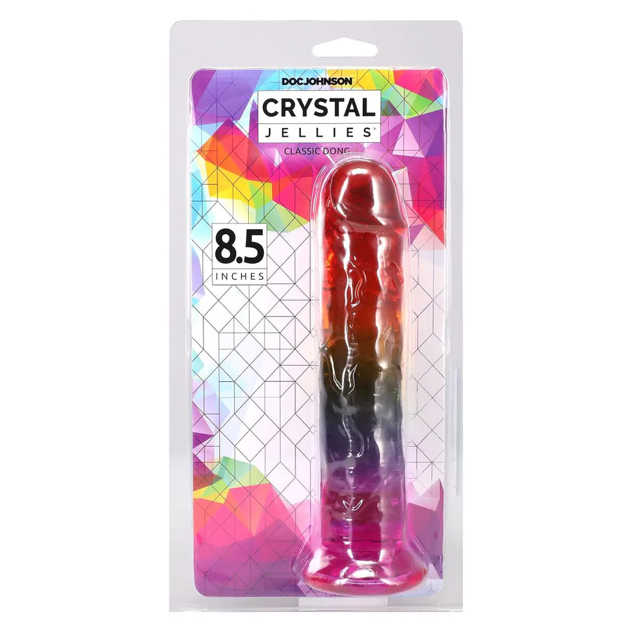 Дилдо Doc Johnson Crystal Jellies - 8.5 Inch Сlassic Dong - Rainbow