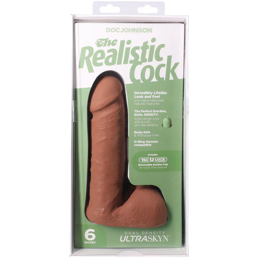 Фалоімітатор Doc Johnson The Realistic Cock ULTRASKYN - 6 Inch with Balls Caramel