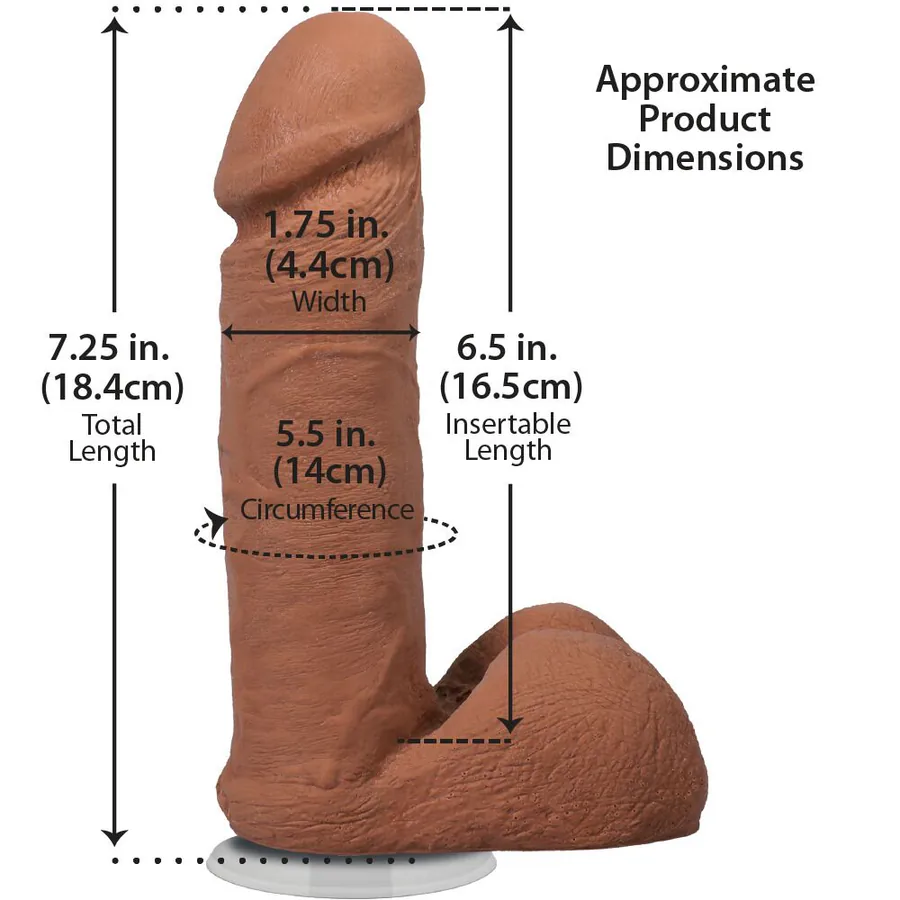 Фалоімітатор Doc Johnson The Realistic Cock ULTRASKYN - 6 Inch with Balls Caramel