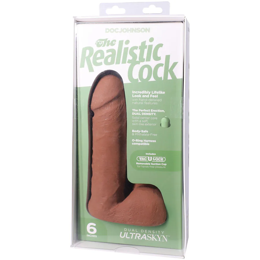 Фалоімітатор Doc Johnson The Realistic Cock ULTRASKYN - 6 Inch with Balls Caramel