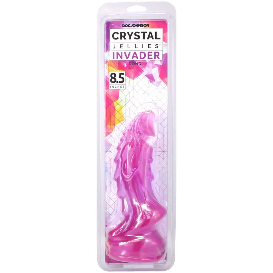 Фентезійний фалоімітатор Doc Johnson Crystal Jellies - Invader Dong 8.5 Inch - Purple