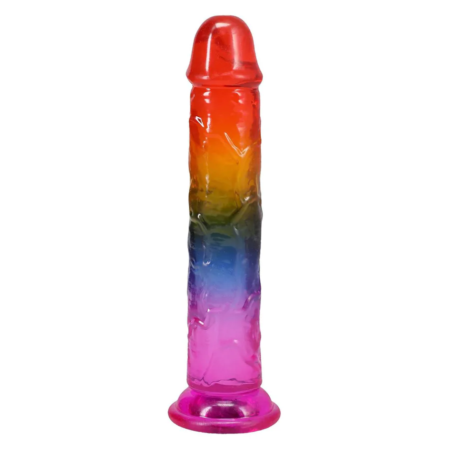 Дилдо Doc Johnson Crystal Jellies - 7.5 Inch Dong - Rainbow