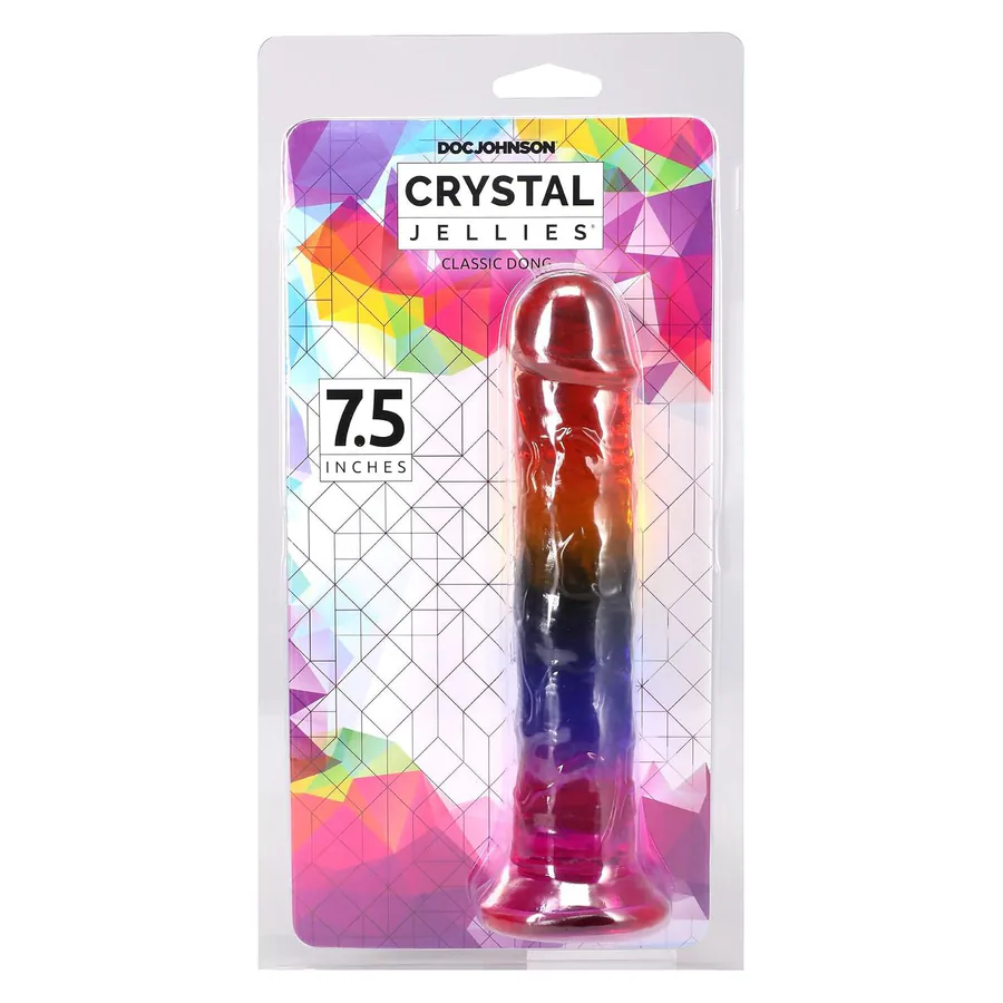 Дилдо Doc Johnson Crystal Jellies - 7.5 Inch Dong - Rainbow