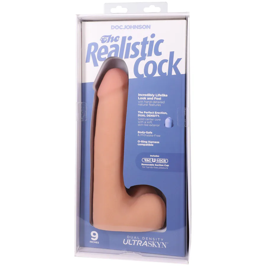 Фалоімітатор Doc Johnson The Realistic Cock ULTRASKYN - 9 Inch with Balls Vanilla