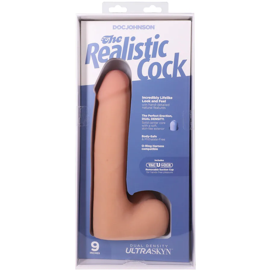 Фалоімітатор Doc Johnson The Realistic Cock ULTRASKYN - 9 Inch with Balls Vanilla