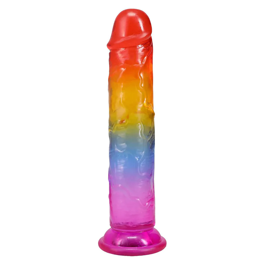 Дилдо Doc Johnson Crystal Jellies - 7 Inch Сlassic Dong - Rainbow