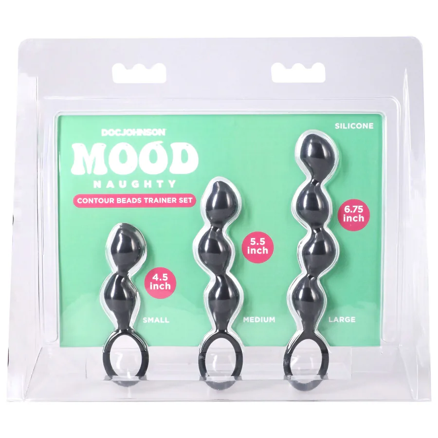Набір анальних іграшок Doc Johnson Mood Naughty Contour Beads Trainer Set