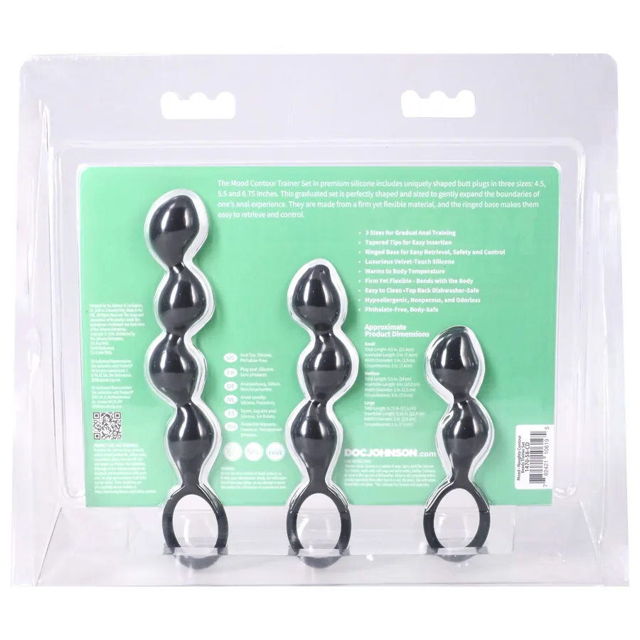 Набір анальних іграшок Doc Johnson Mood Naughty Contour Beads Trainer Set