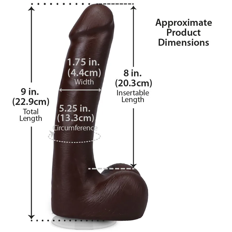 Фаллоимитатор Doc Johnson The Realistic Cock ULTRASKYN - 9 Inch with Balls Chocolate