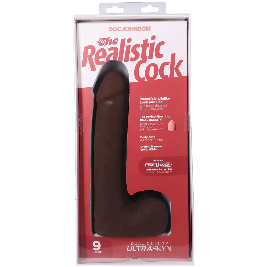Фаллоимитатор Doc Johnson The Realistic Cock ULTRASKYN - 9 Inch with Balls Chocolate
