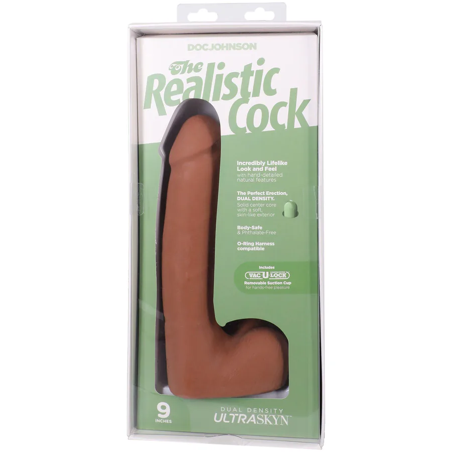 Фалоімітатор Doc Johnson The Realistic Cock ULTRASKYN - 9 Inch with Balls Caramel